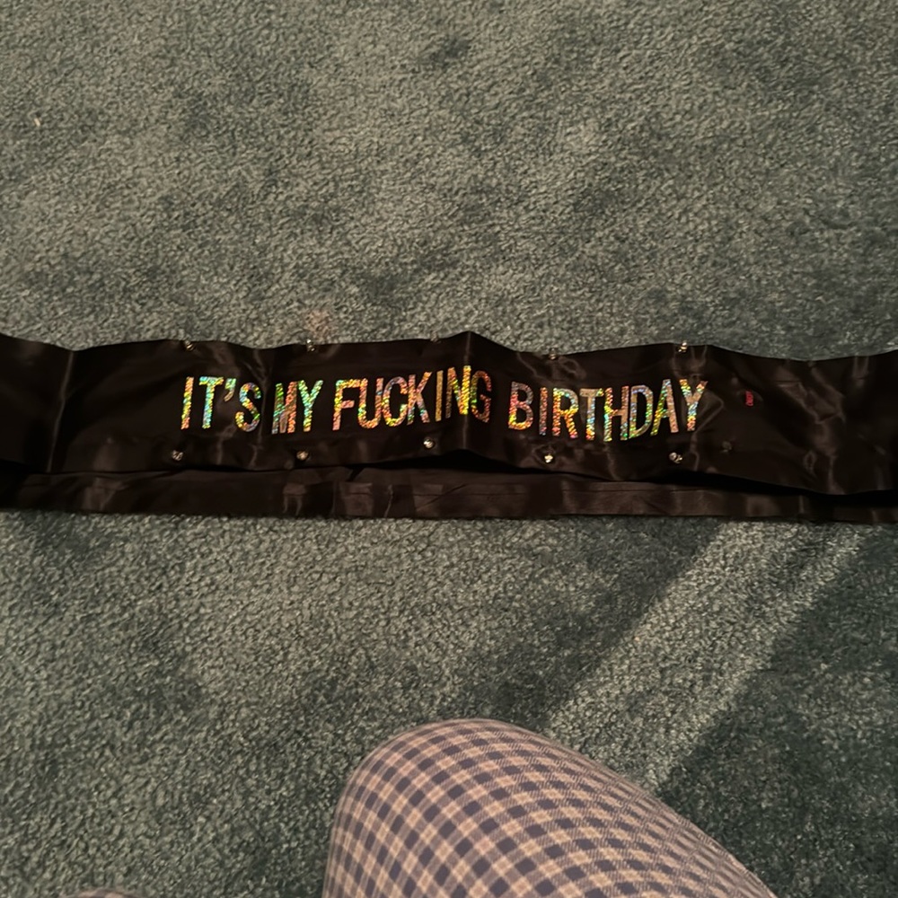Birthday sash